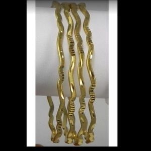 Gold Plated Set of 4 Indian Bollywood Bangles